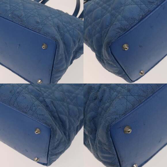 DIOR Canage Tote Bag Canvas Blue Silver - Picture 10 of 12